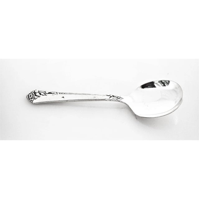Traditional Damask Rose Sterling Baby Fork and Spoon For Sale - Image 3 of 5