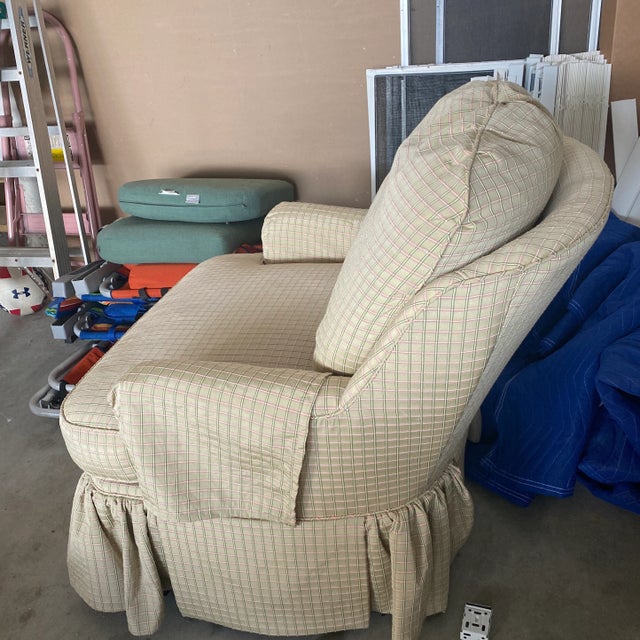 Pistachio Custom Upholstered Calico Chair For Sale - Image 8 of 9