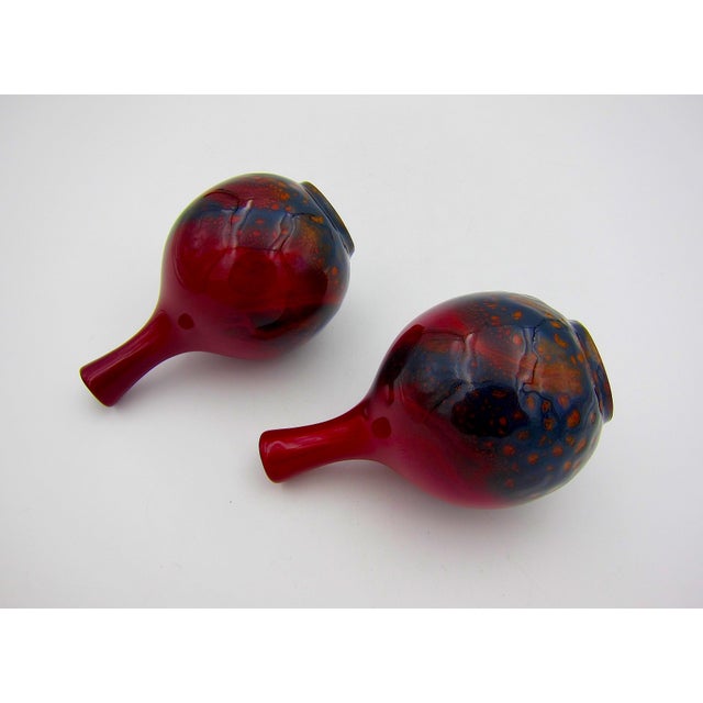 Art Deco 1930s English Veined Flambe Doulton Art Pottery Trio For Sale - Image 3 of 8