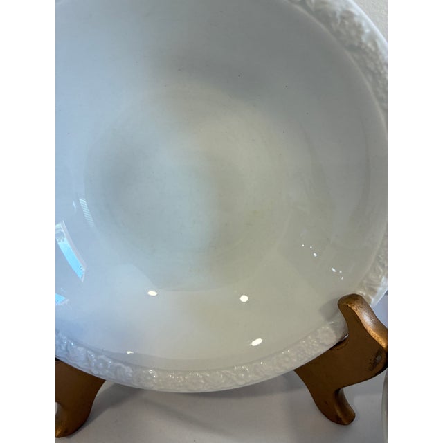 Mid 20th Century Vintage Wedgwood White Embossed Rim Bowls - Set of 6 For Sale - Image 5 of 10