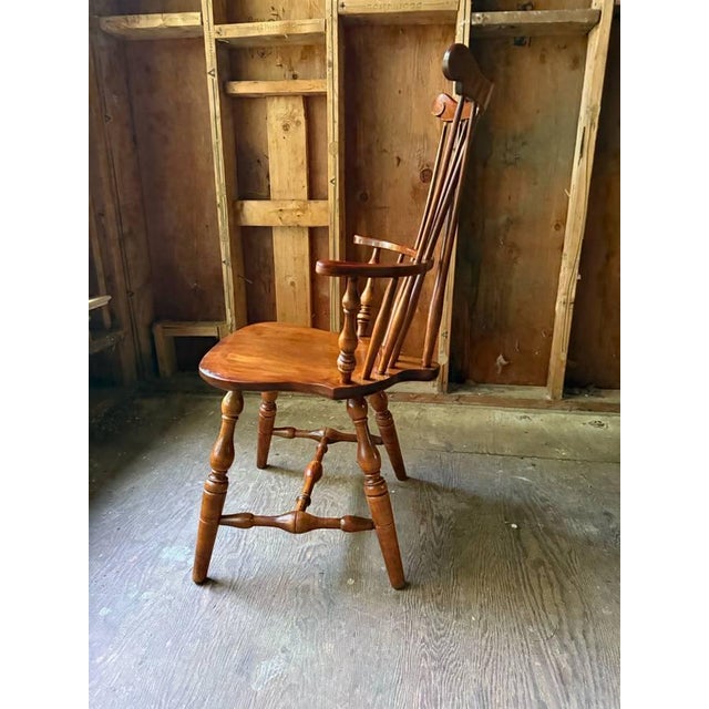 Mid 20th Century Pair of Colonial S Bent Bros Comb-Back Windsor Chairs For Sale - Image 10 of 16