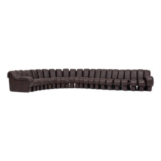 De Sede Ds-600 Non-Stop Sofa in Deep Espresso Brown Leather, 1980s For Sale