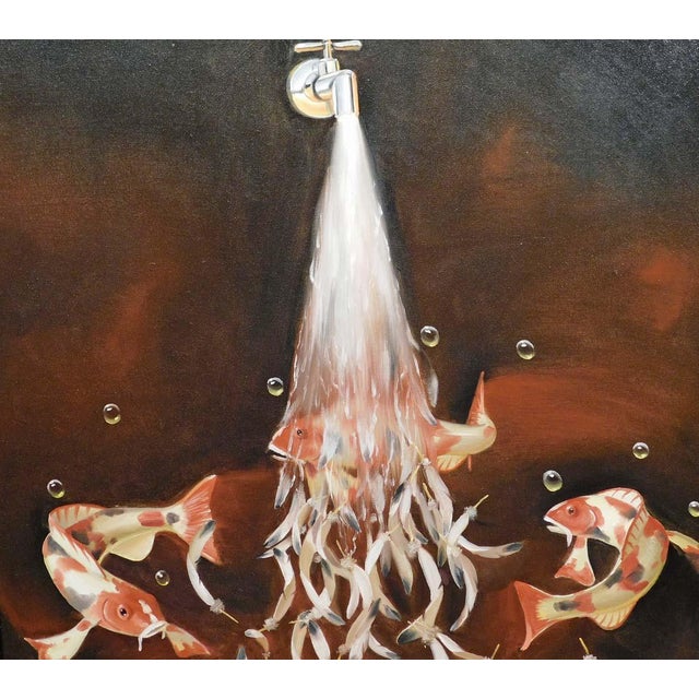 Glen Tarnowski Flood of Inspiration Oil Painting Hand Signed Koi For Sale In Denver - Image 6 of 9