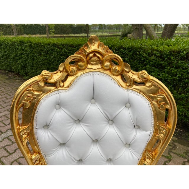 Late 20th Italian Baroque Gold Beech Dining Chairs Set 4 For Sale - Image 12 of 14