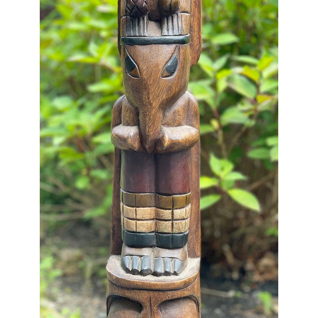 Vintage Pacific Northwest Coast of North America Totem Pole For Sale In Boston - Image 6 of 9