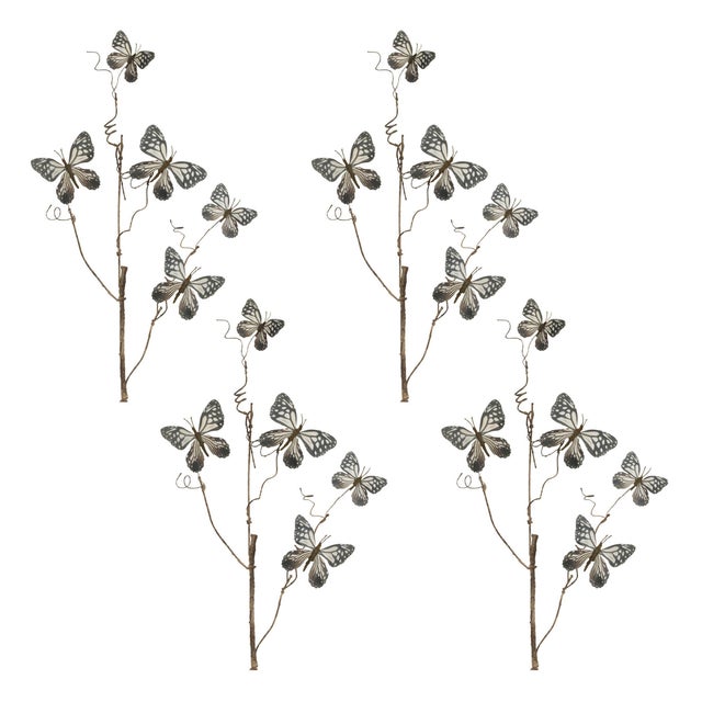 Kenneth Ludwig Chicago Butterfly Twig Spray (Set of 4) For Sale - Image 4 of 5