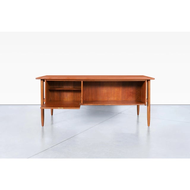 Scandinavian Modern Teak Executive Desk by Goran Strand for Lelangs Mobelfabrik For Sale - Image 9 of 12