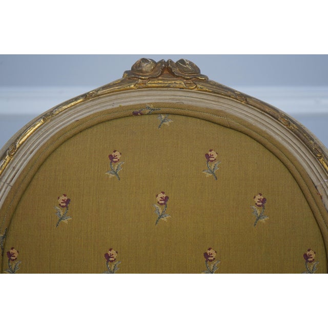 1940s Pair of Louis XVI Painted Fauteuil Armchairs For Sale - Image 5 of 18