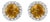 10K White Gold Orange Citrine and 1/6 Cttw Diamond Halo Stud Earring For Sale