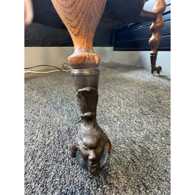 Early 20th Century Antique Barley Twist Leg, Quarter Sawn Oak Entry or Parlor Table For Sale - Image 5 of 12