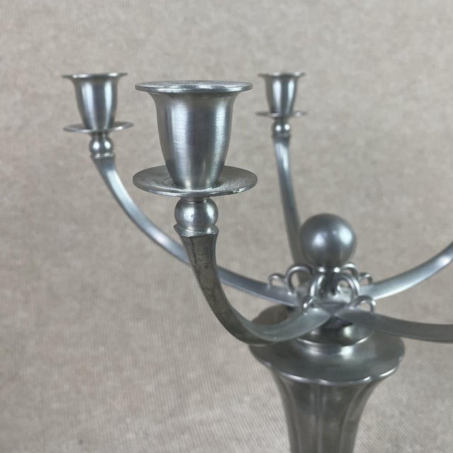 1930s Candelabras by Just Andersen for GAB Guldsmedsaktiebolaget, Denmark / Sweden, 1931, Set of 2 For Sale - Image 5 of 11