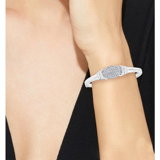 2.5 Carat Diamond Bangle /Bracelet in 18 Karat White Gold 32 Grams For Sale - Image 11 of 18