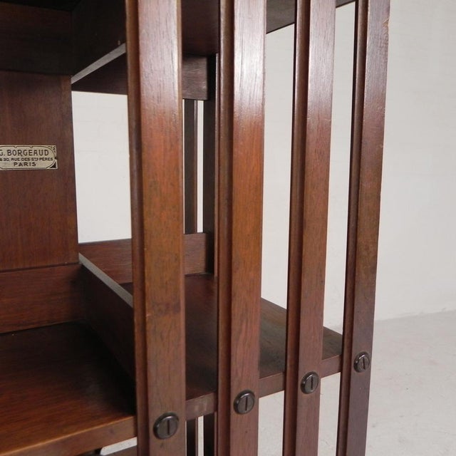 Mahogany Book Carousel by G. Borgeaud, Paris, 1930s For Sale - Image 11 of 18