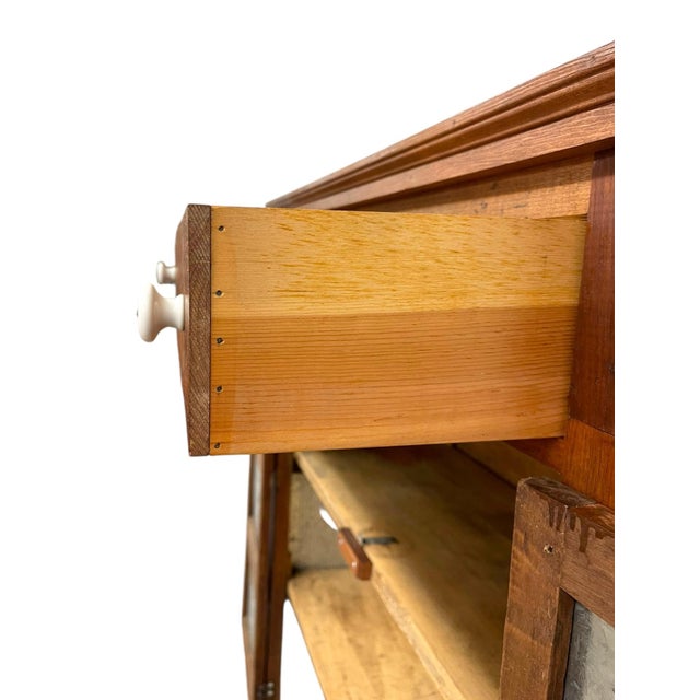 1970s Wood and Metal Pie Cabinet With Fixed Interior Shelves For Sale - Image 4 of 13