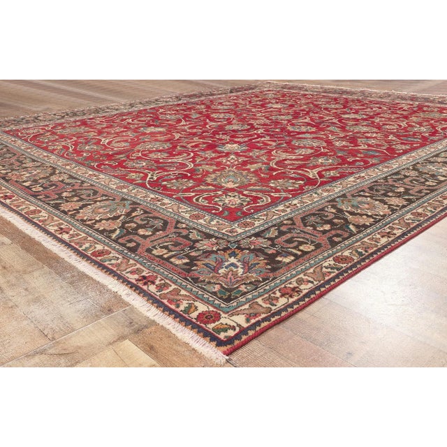 Textile Mid 20th Century Mid 20th Century Vintage Persian Tabriz Rug - 10'00 X 11'05 For Sale - Image 7 of 9