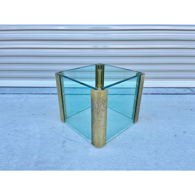 1970s 1970s Vintage Glass Coffee Table Base Designed by Leon Rosen for Pace For Sale - Image 5 of 13