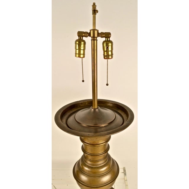 1970s Pair Bronze Balustrade Lamps, Large Scale For Sale - Image 5 of 11