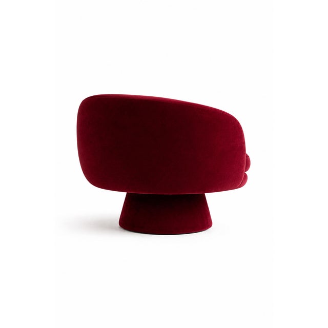 Contemporary Batik Burgundy Velvet Chair by Alexandre Ligios For Sale - Image 3 of 12