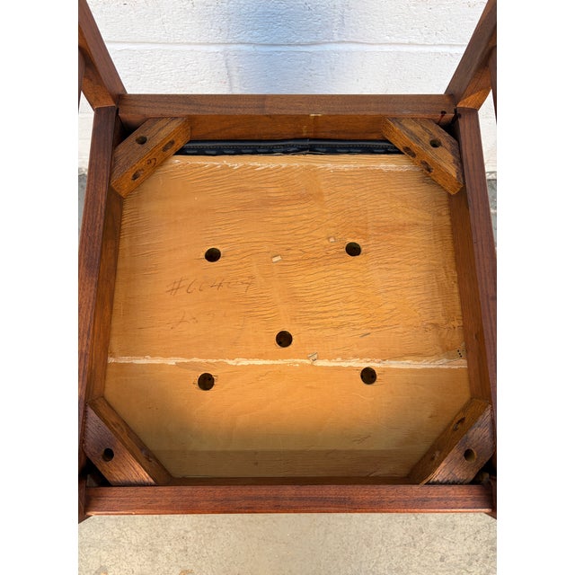 Set of Four Mid-Century Walnut and Cane Dining Chairs For Sale - Image 11 of 13