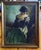 An atmospheric oil-on-canvas portrait depicting a seated female figure in a graceful, contemplative pose. The woman wears...