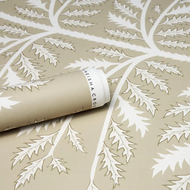 Schumacher Sample - Schumacher x Neisha Crosland Thistle Wallpaper in Neutral For Sale - Image 4 of 5