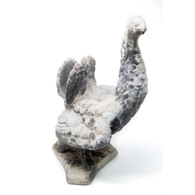Pewter Peacock Garden Statue For Sale - Image 10 of 13
