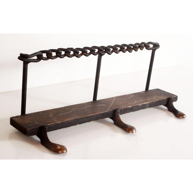 Vintage Hand Made Industrial Chic Cast Iron Chain & Brass Boot Scraper Chairish