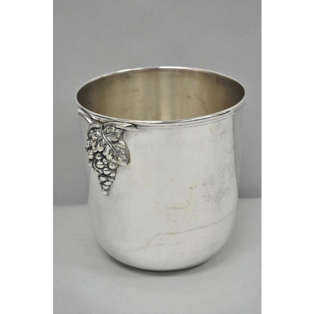Mid 20th Century Vintage Mid Century Silver Plated Grapevine Cluster Champagne Chiller Ice Bucket For Sale - Image 5 of 12