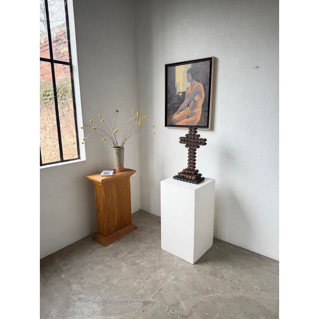 Tramp Art Crucifix Sculpture, 1900s For Sale - Image 5 of 18