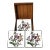 Late 20th Century Lord & Taylor Floral Coaster Set of 6 in Matching Wood Box For Sale