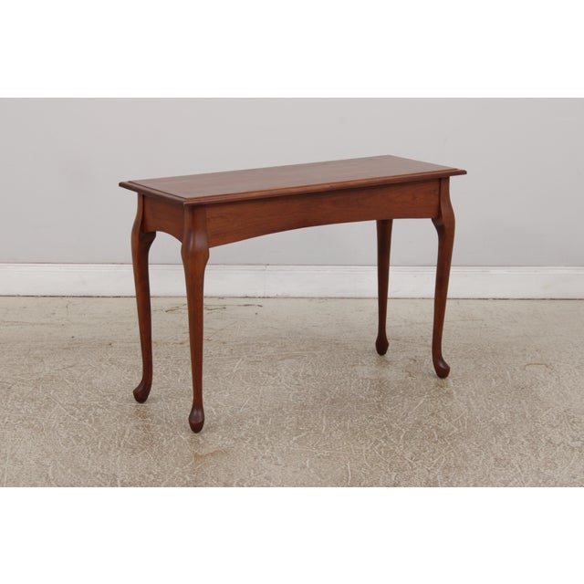 Amish Made Cherry Queen Anne Console Table W. Drawer For Sale - Image 14 of 14