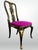 Kindel Queen Anne Hand Painted Chinoiserie Chairs Set of 6 Fuschia Velvet For Sale - Image 9 of 13