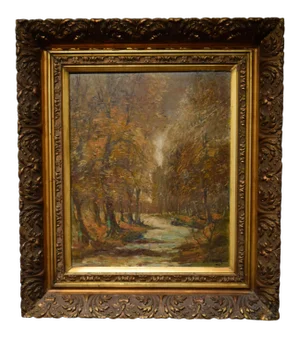 19th-Century Oil Painting Signed J. Van Rirt