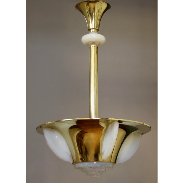Art Deco Pendant Lamp in the style of Jean Perzel, 1930s For Sale - Image 6 of 13