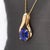 2.5cts Tanzanite Solitaire Estate Pendant in 14k Solid Yellow Gold | Ov 10x8mm For Sale - Image 4 of 6