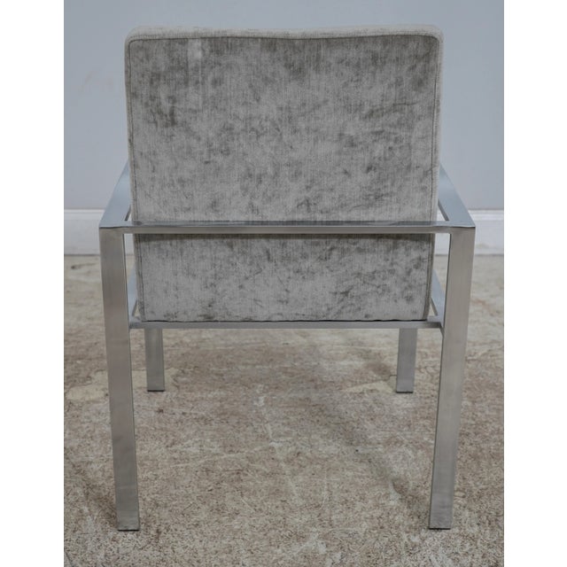 Pair Mid Century Modern Steel Armchairs For Sale - Image 4 of 12