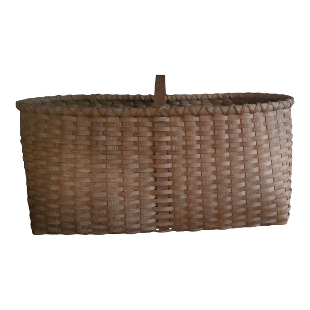 Late 20th Century Antique Gathering Basket For Sale