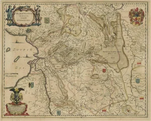 Antique Map of the Dutch Provinces of Overijssel and Drenthe, 1635