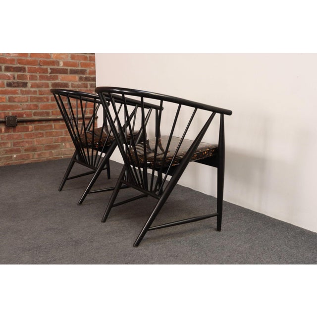 Vintage Pair Swedish Ebonized Beechwood Sunfeather Lounge Chairs by Sonna Rosen For Sale In New York - Image 6 of 18