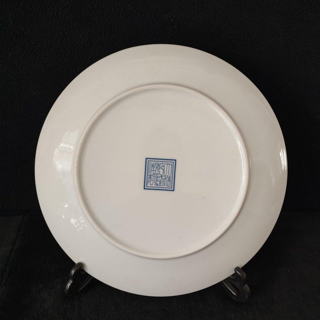 Early 20th Century Chinese Ceramic Plate,Blue and White Porcelain Plate Hand Painted Figures Story Pattern For Sale - Image 5 of 11