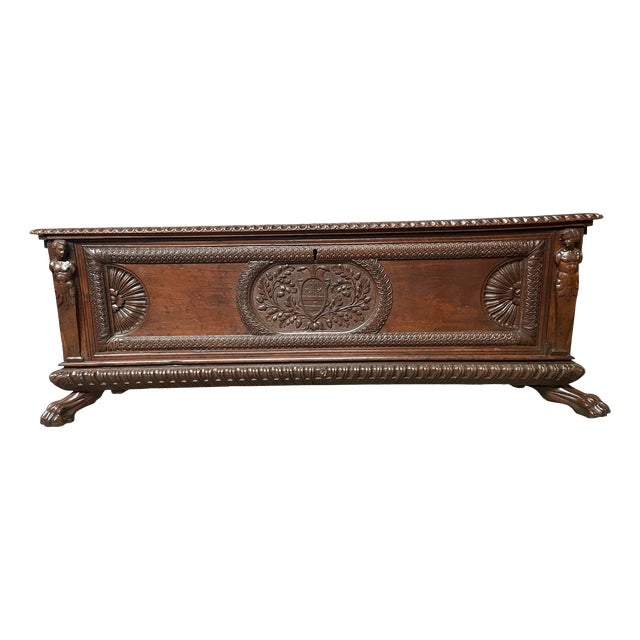 Antique Renaissance Cassone in Walnut, 1580 For Sale