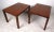 Two mid-century modern end tables by lane, features beautiful inlaid tops with rich walnut grain. Dimensions: 28w 21d 20h...