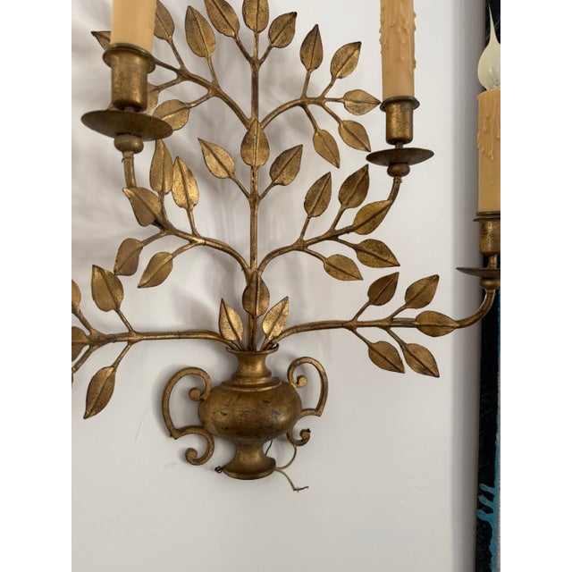 Mid 19th Century Rare French Gilt Sconces For Sale - Image 4 of 4
