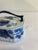 Vintage Blue and White Floral Ceramic Box With Handle For Sale - Image 4 of 10