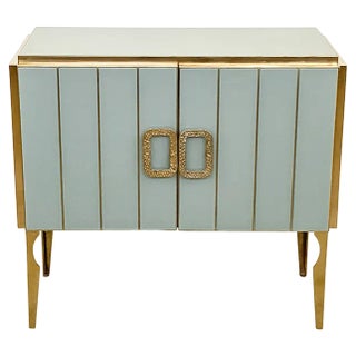 White Murano Glass Sideboard, 1980s For Sale