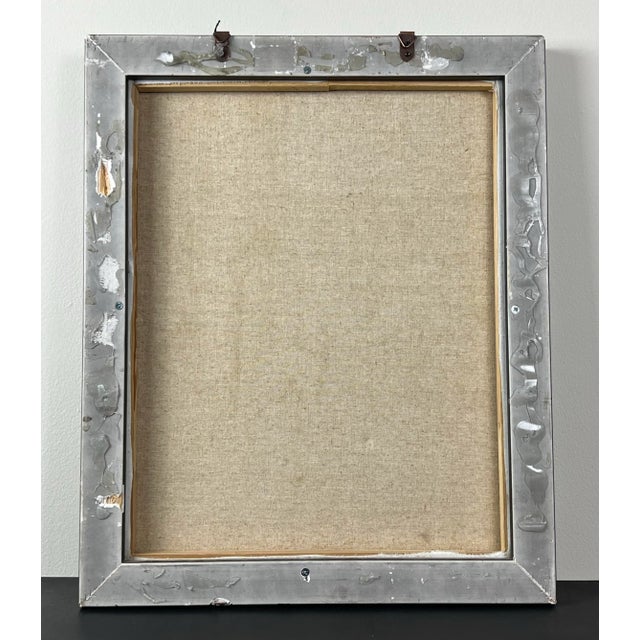 Textile 1970s Impasto Painting of Gondolier, Framed For Sale - Image 7 of 7