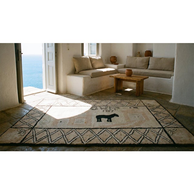 1930s Tan Ecru Pictorial American Hooked Rug 2'9" X 4'5" Handknotted Wool Carpet For Sale - Image 14 of 14