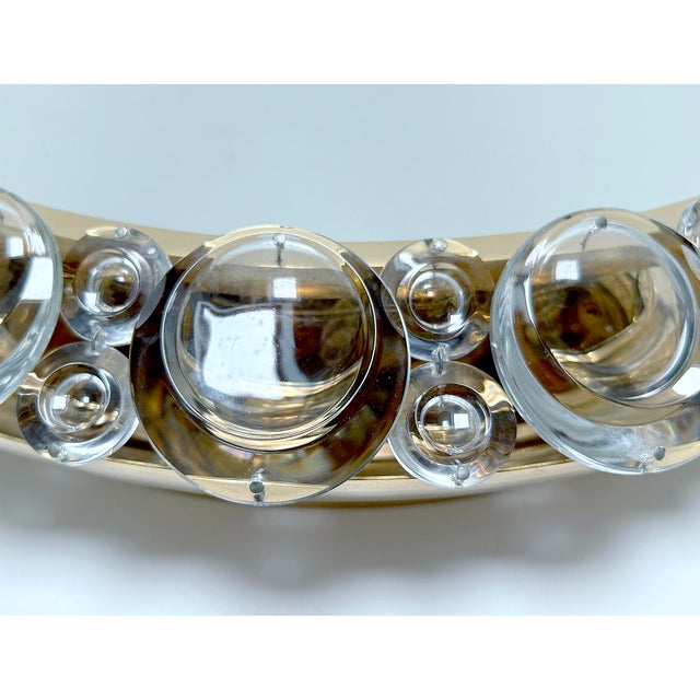 Vintage Illuminated Crystal Brass Mirror from Palwa, 1960s For Sale - Image 15 of 17