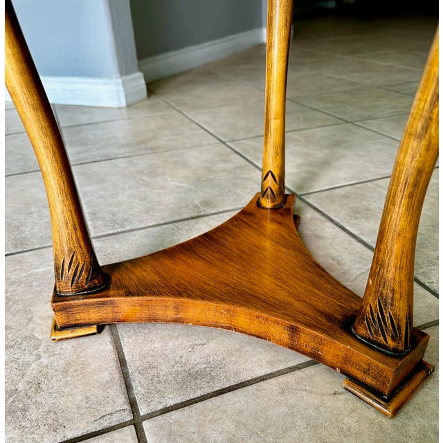 Italian Empire Style Burl Wood Swan Motif Side Table Gueridon For Sale - Image 11 of 18
