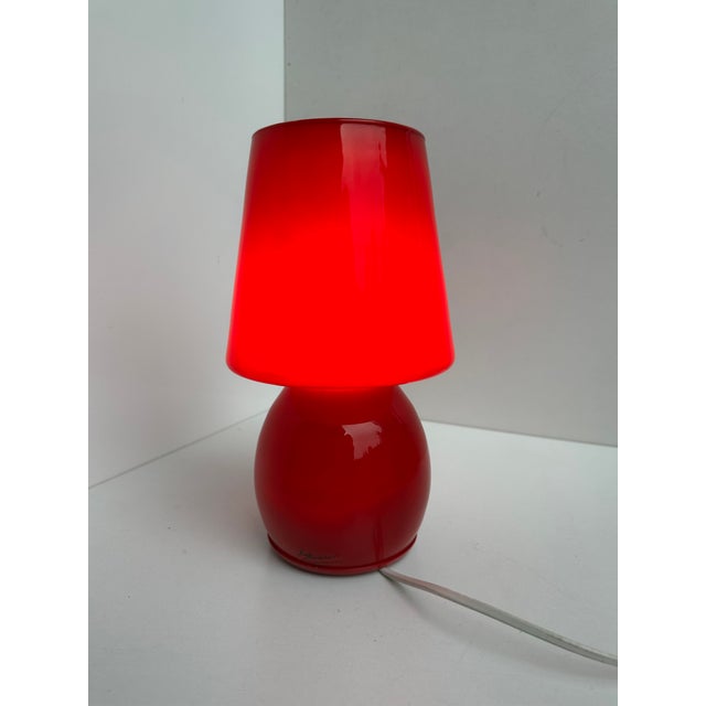 Mushroom Table Lamp in Red Murano Glass from La Luce Vetro Arte Muranese, Italy, 1970s For Sale - Image 13 of 15